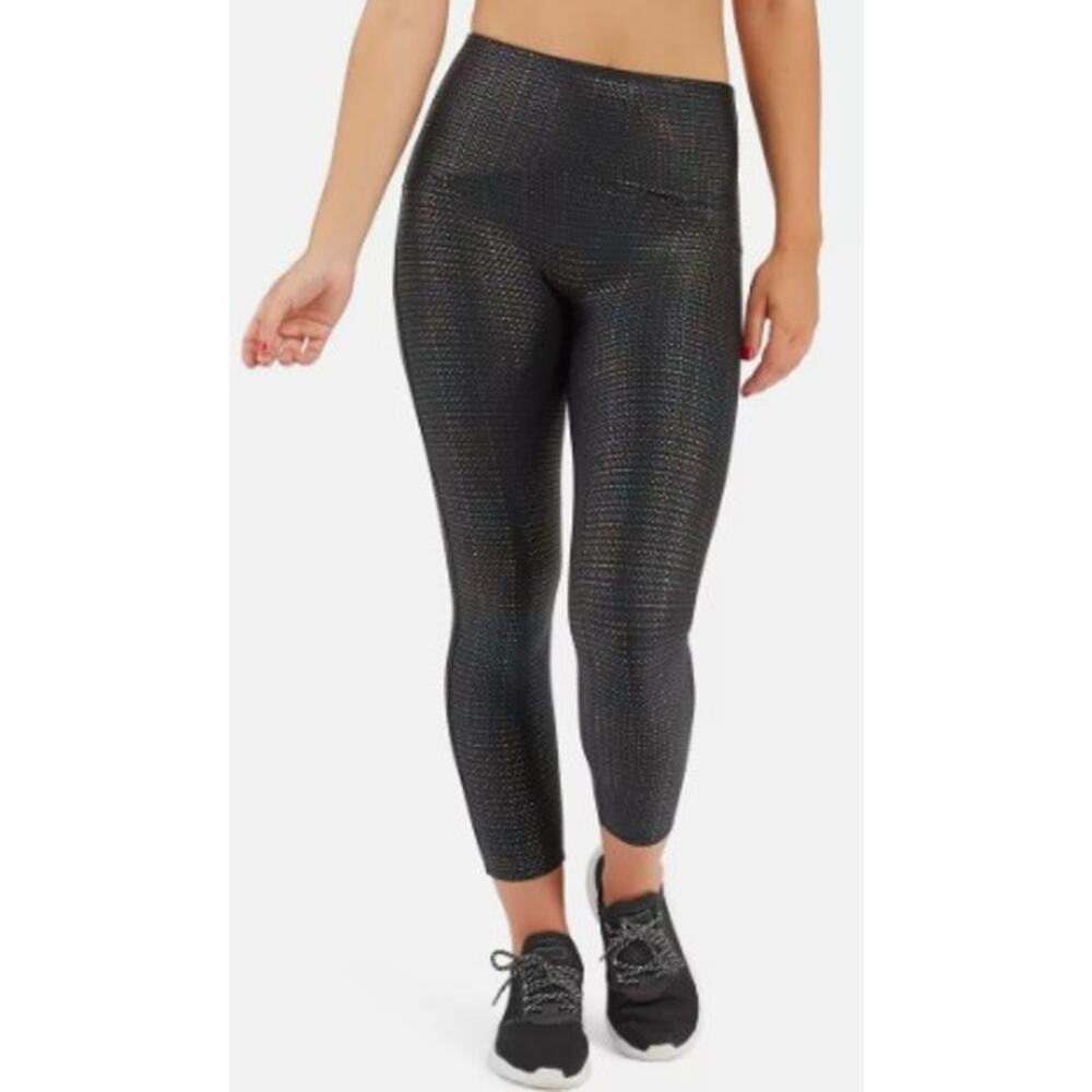 Spanx Rainbow Metallic Dot Print Activewear Leggings Womens Medium